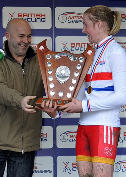 Presenting trophy to Megan James